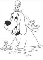 coloriage clifford se baigne